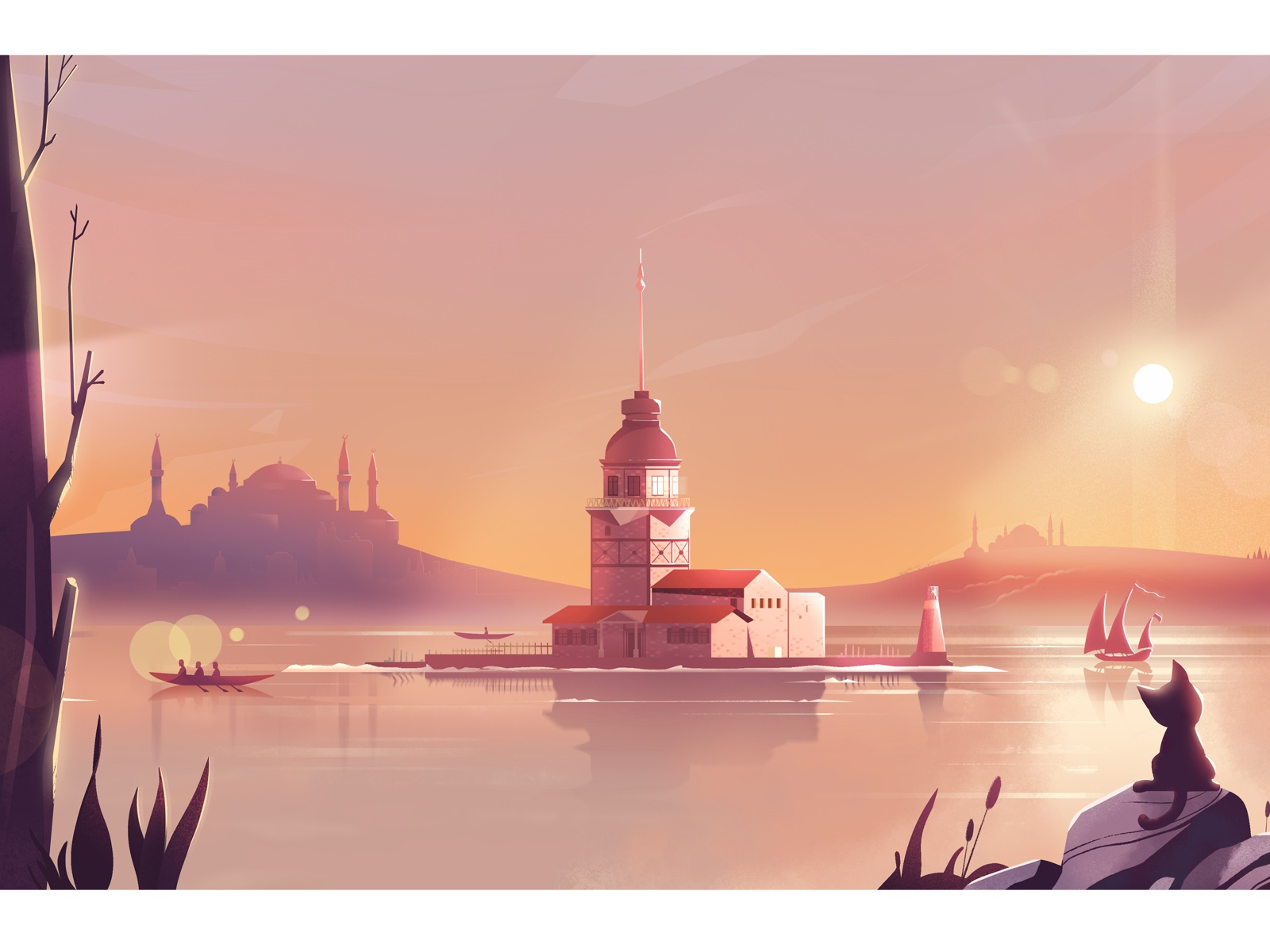 Kiz Kulesi digital art design background color turkey kiz kulesi istan.jpg