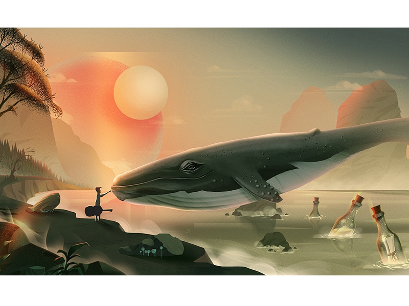 Touch nature stone color graphic doodle landscape tree work sea illust.jpg