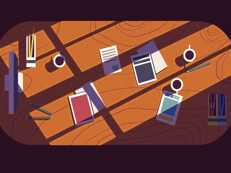 Work Work Work book pencil mac computer coffee work vector painting di.jpg