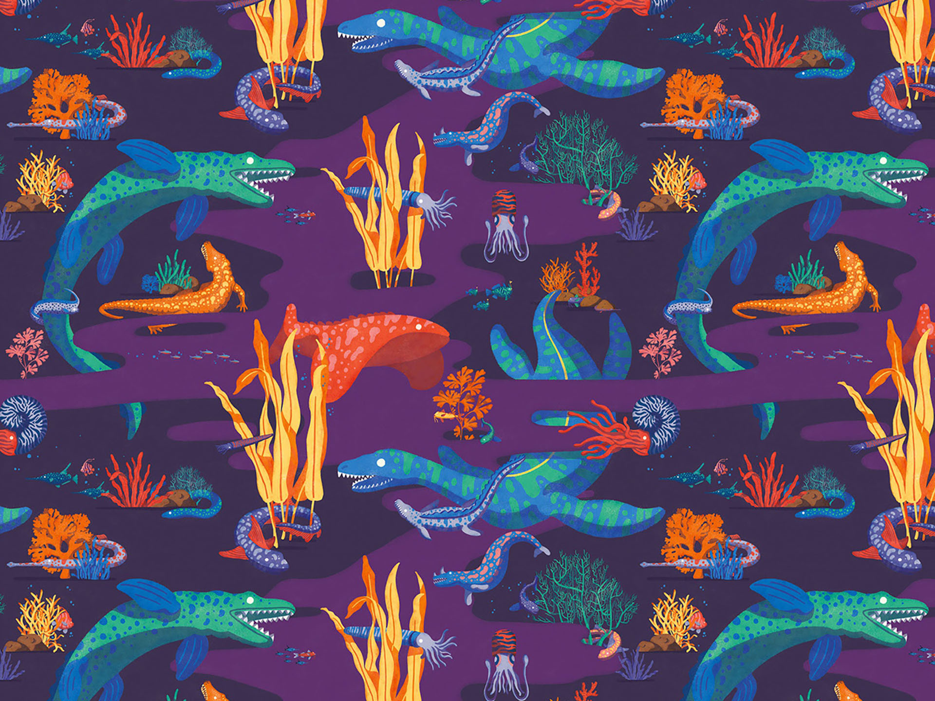 Pattern dinosaur upholstery lining tapestry illustration design patter.jpg