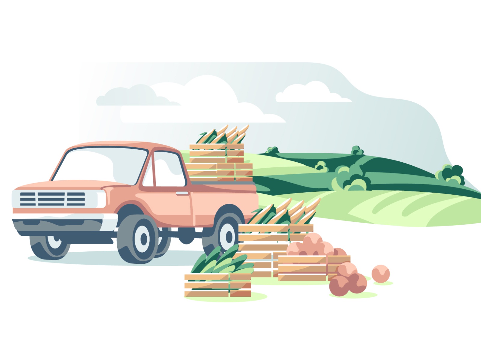 Agriculture harvest landscape isolated lifestyle traditional car truck.jpg