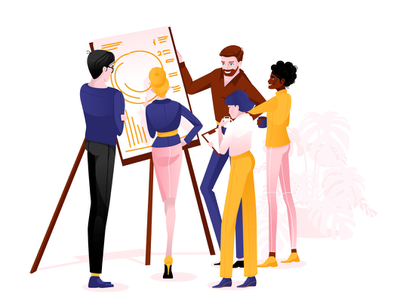 Brainstorm brainstorming characters pink art illustraiton vector meeti.webp