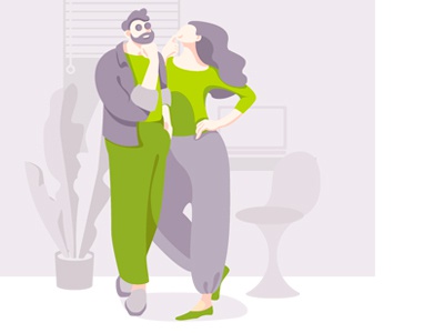 Couple design character couple thinking vector art vector illustration.jpg