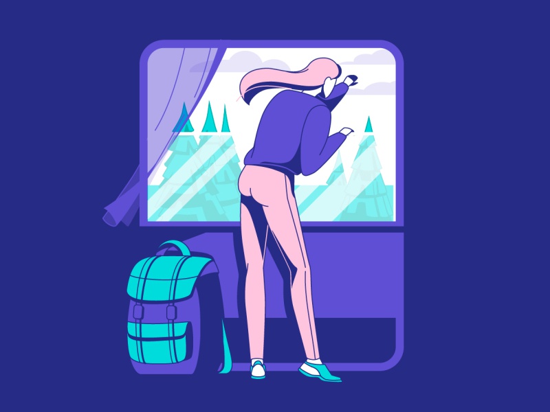 Girl travel by train adobeillustator illustration sky backpack wind wi.jpg