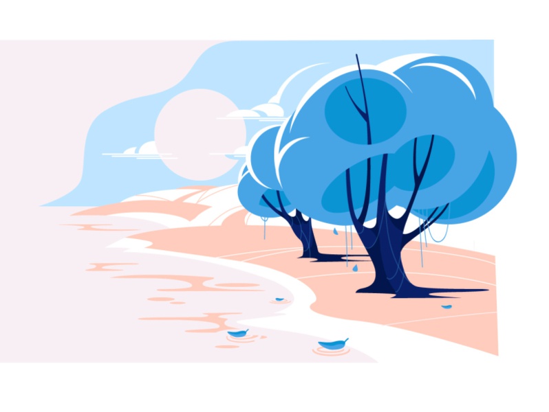 Landscape vector illustration flat illustration harmony morning blue p.jpg