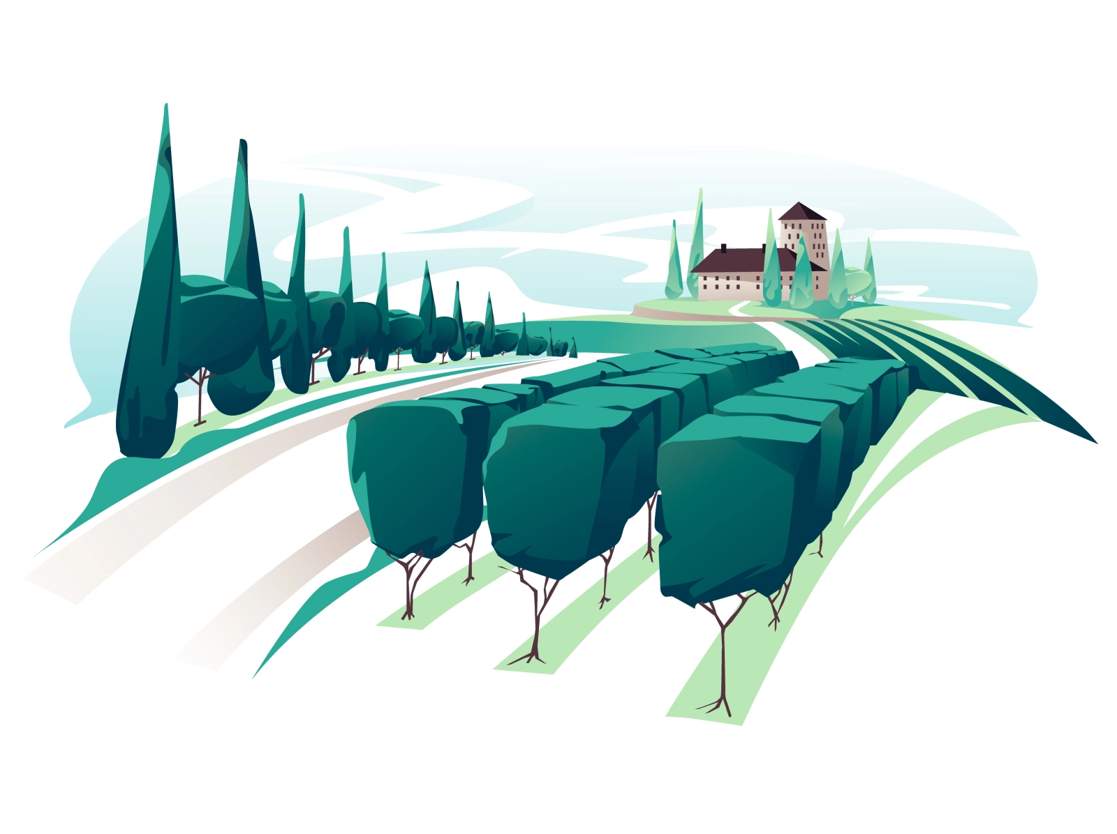 winery landscape france country rural summer villa agriculture garden.webp