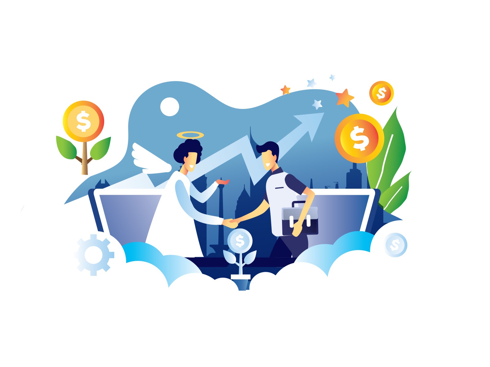 Angel Investor Illustration cartooning cartoon character design charac.jpg
