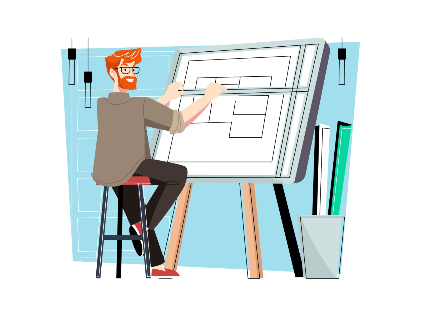 Architect Illustration cartooning cartoon character design character i.jpg