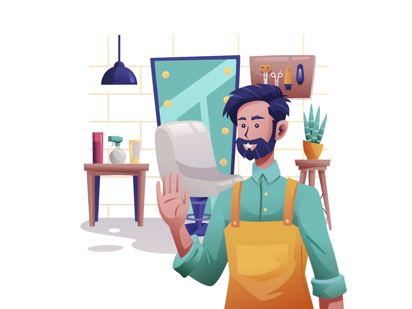 Barber Man Illustration cartooning cartoon character design character.jpg