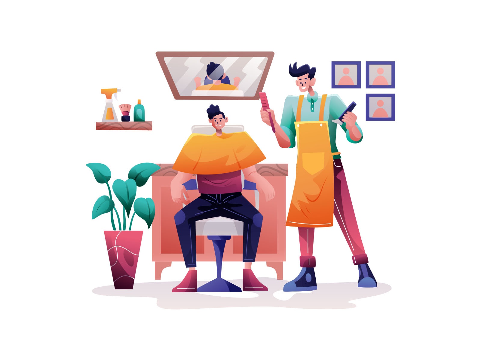 Barbershop design cartoon vector vector design illustrator vector down.jpg
