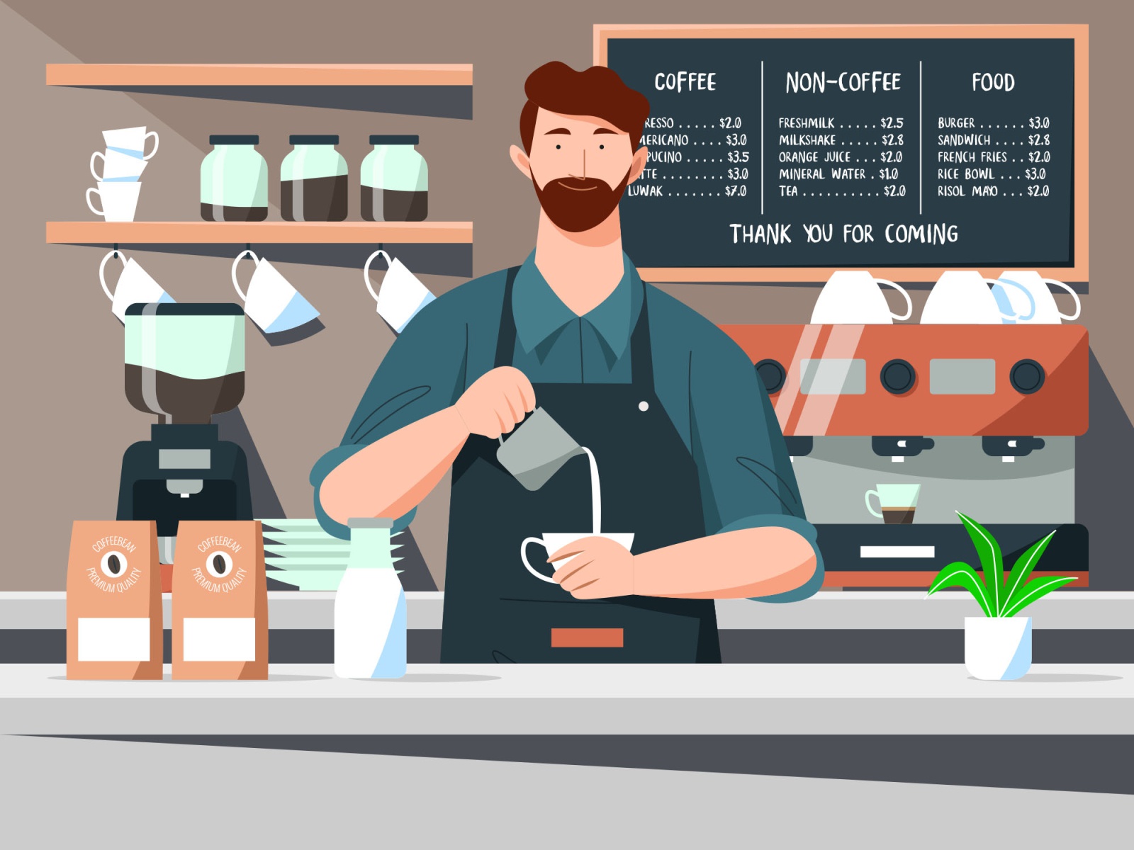 Barista Illustration template psd vector illustration ai download free.jpg