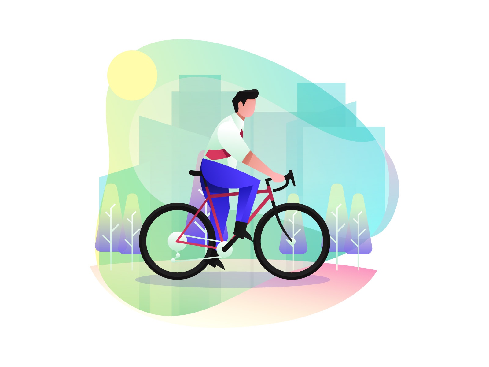 Bike To Work Illustration cartooning cartoon character design characte.jpg