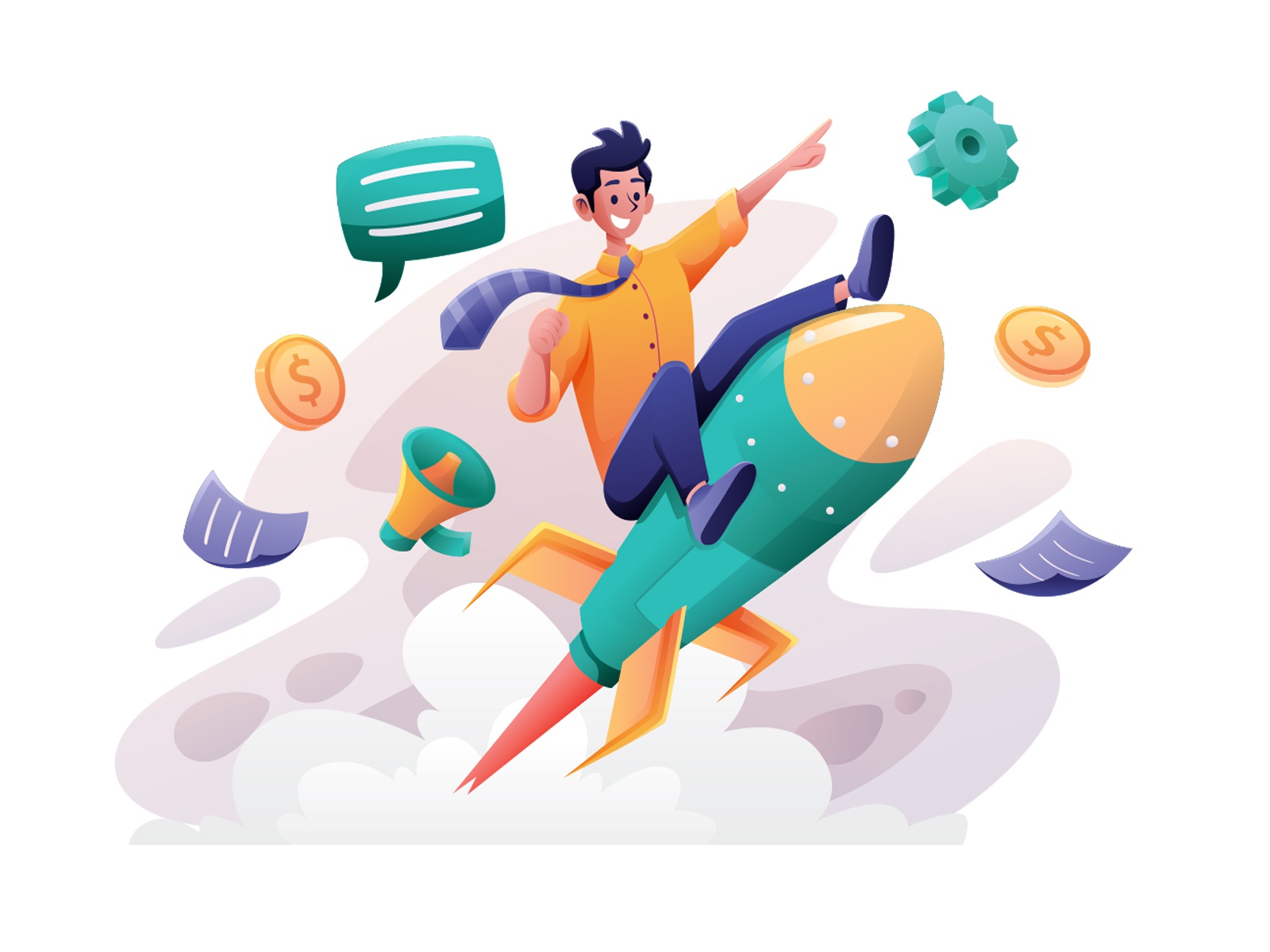 Booster Marketing Concept illustration cartooning cartoon character de.jpg