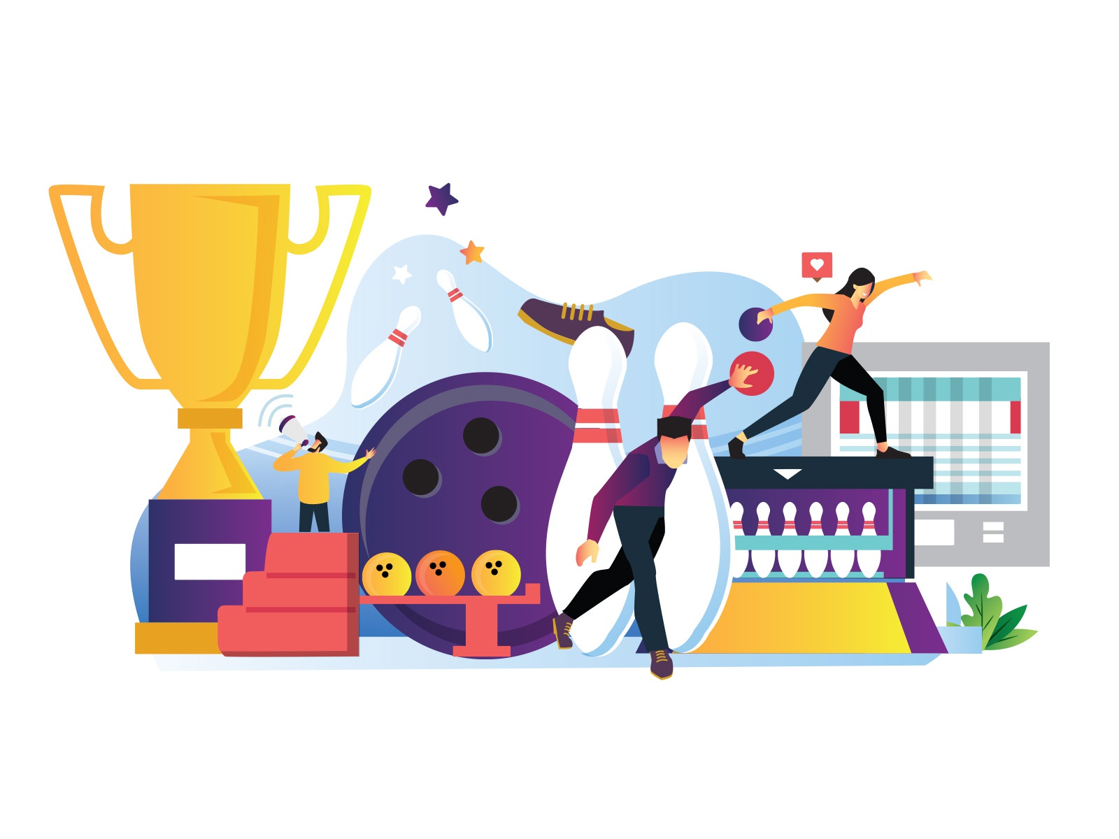 Bowling illustration cartooning cartoon character design character ill.jpg