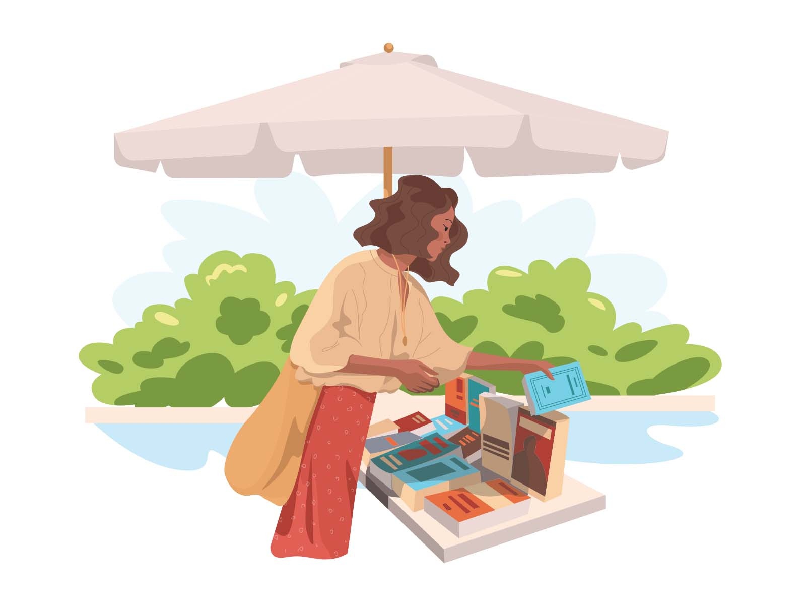 Buying books illustration cartooning cartoon character design characte.jpg