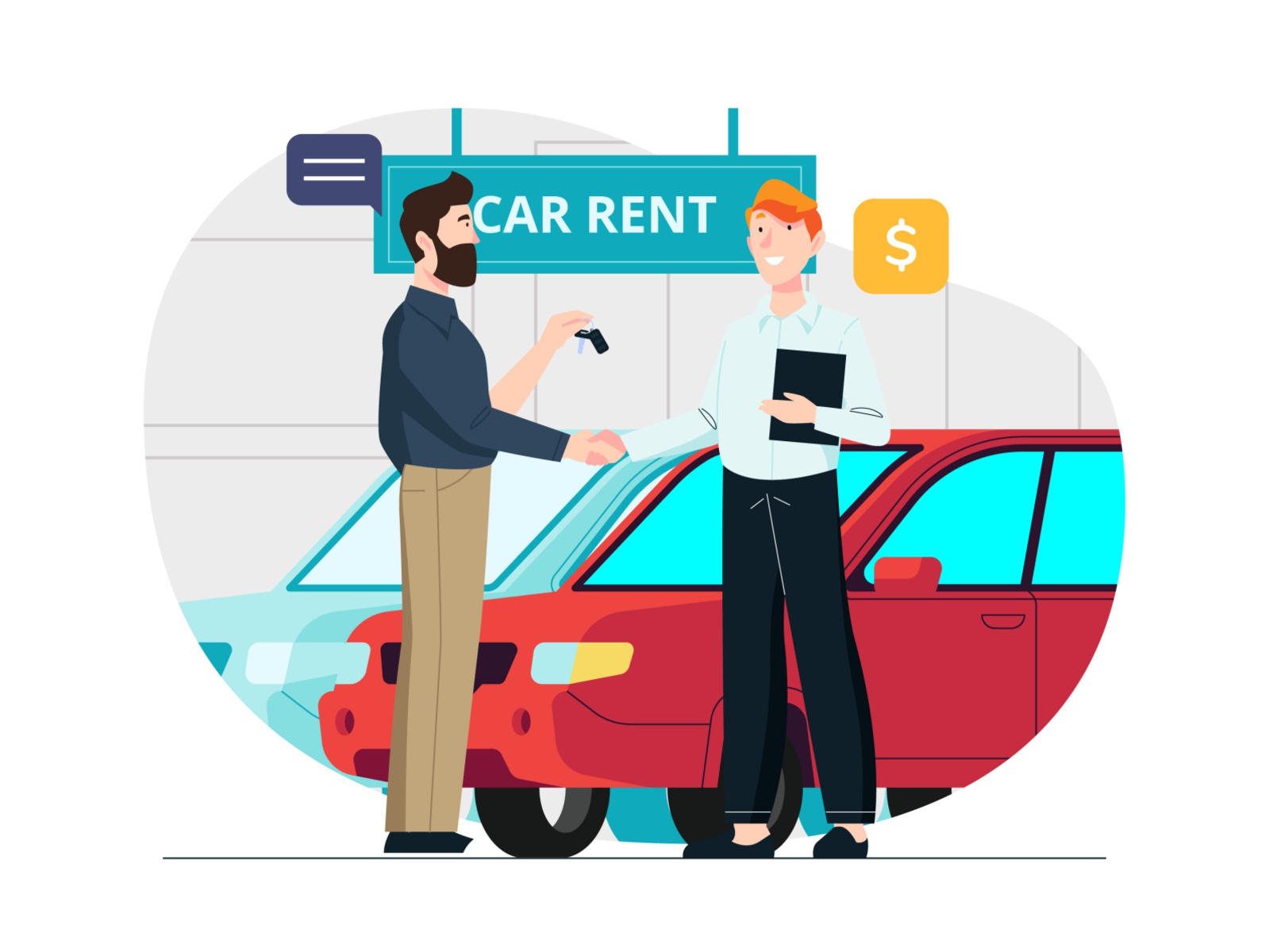 Car Rent Illustration cartooning cartoon character design character il.jpg