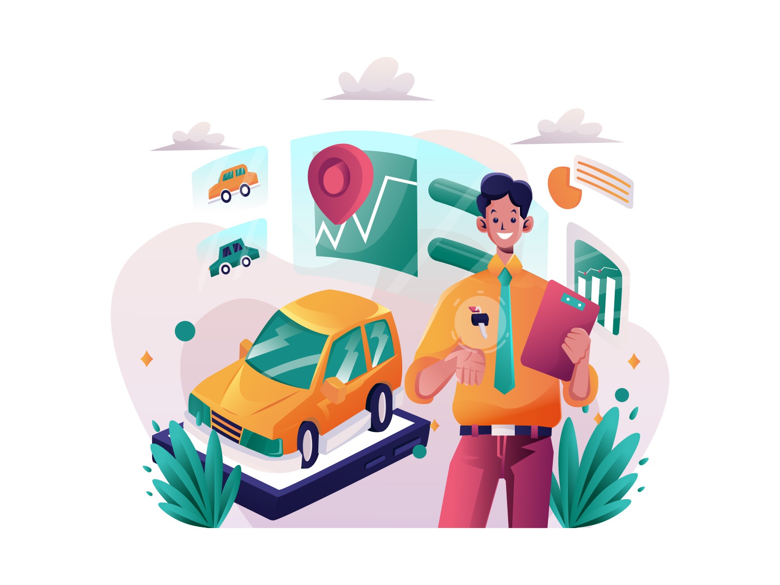 Car Rental Illustration 04 design cartoon vector vector design illustr.jpg