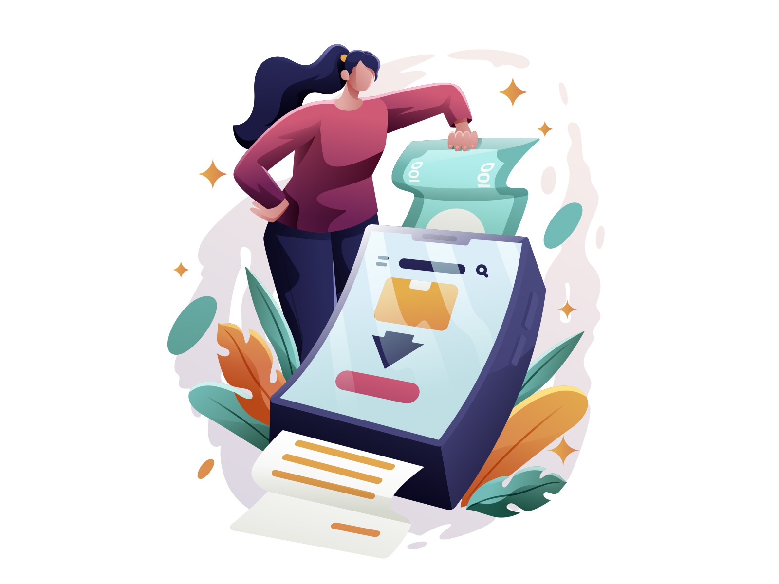 Checkout Process cartooning cartoon character design character illustr.jpg