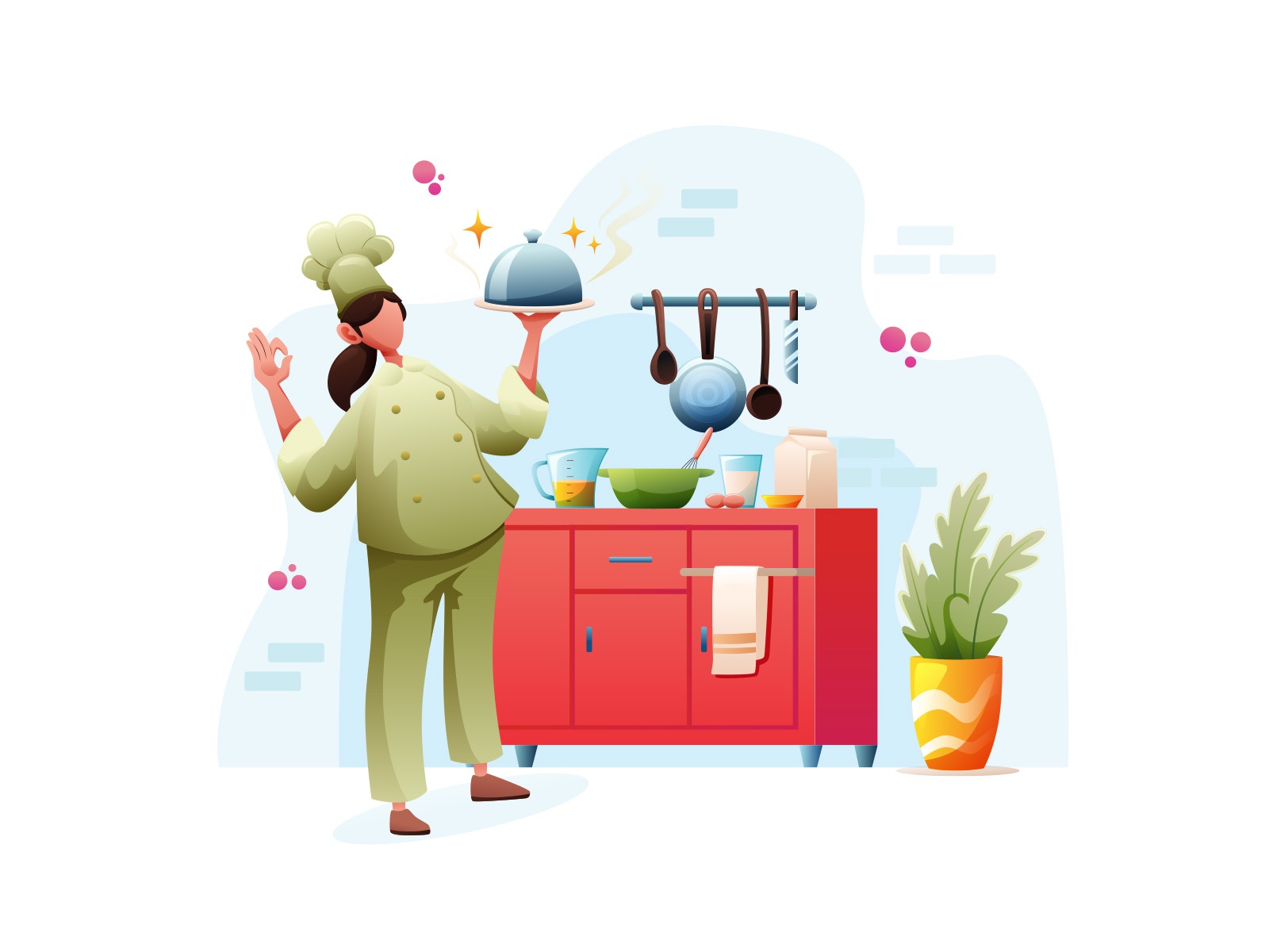 Chef Woman in the Kitchen cooking cook cartooning cartoon character de.jpg