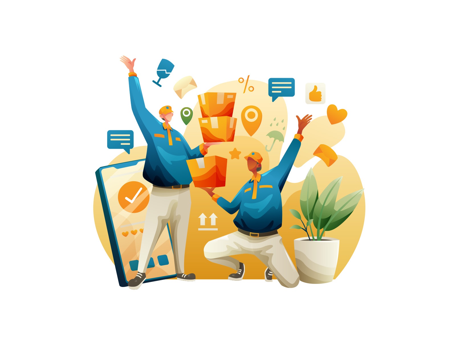 Courier delivery cartooning cartoon character design character illustr.jpg