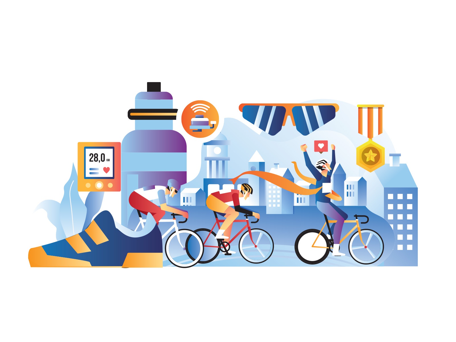Cycling Illustration cartooning cartoon character design character ill.jpg