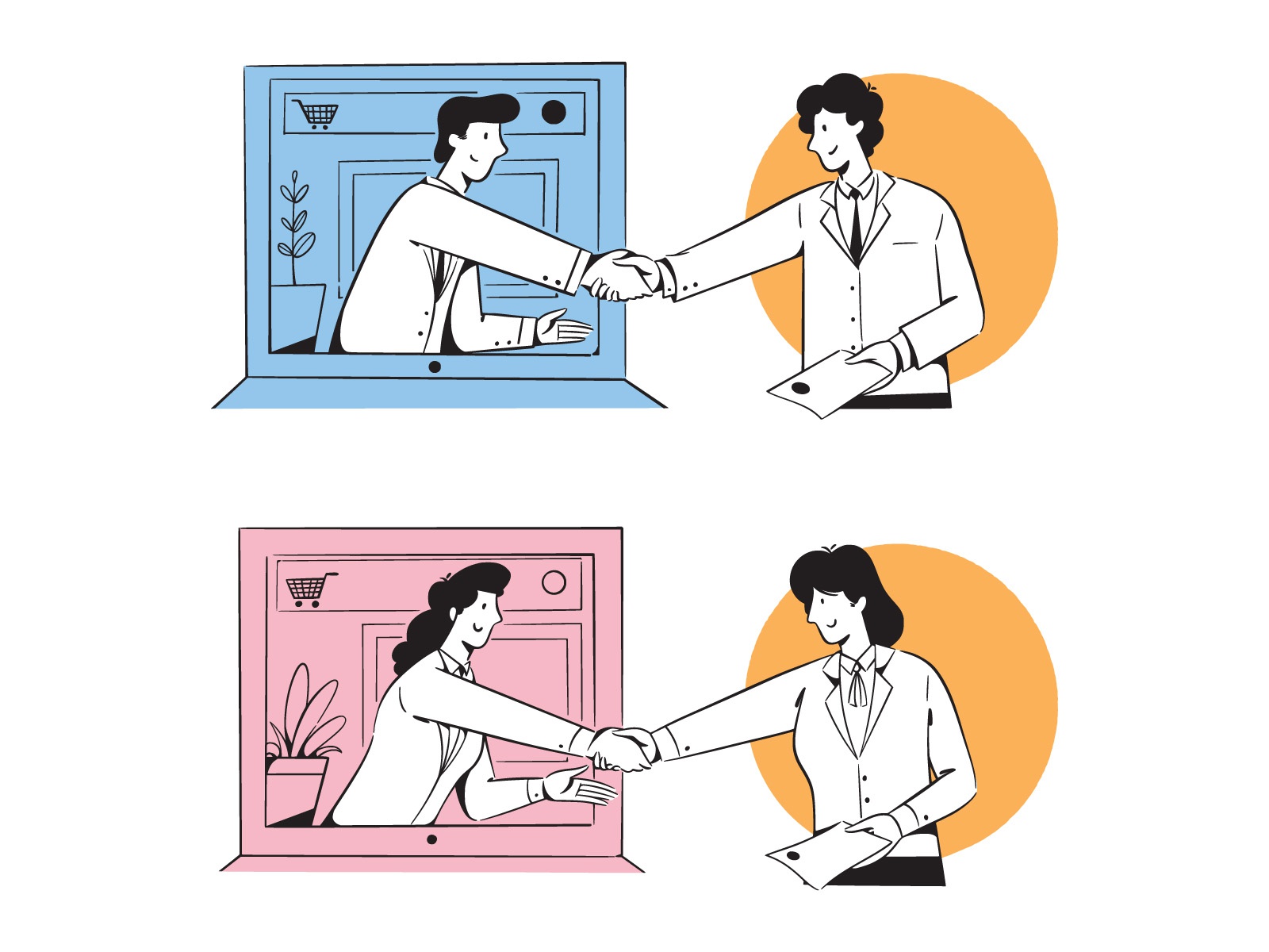 Deal Made Doodles vector illustration vector download illustrator vect.jpg