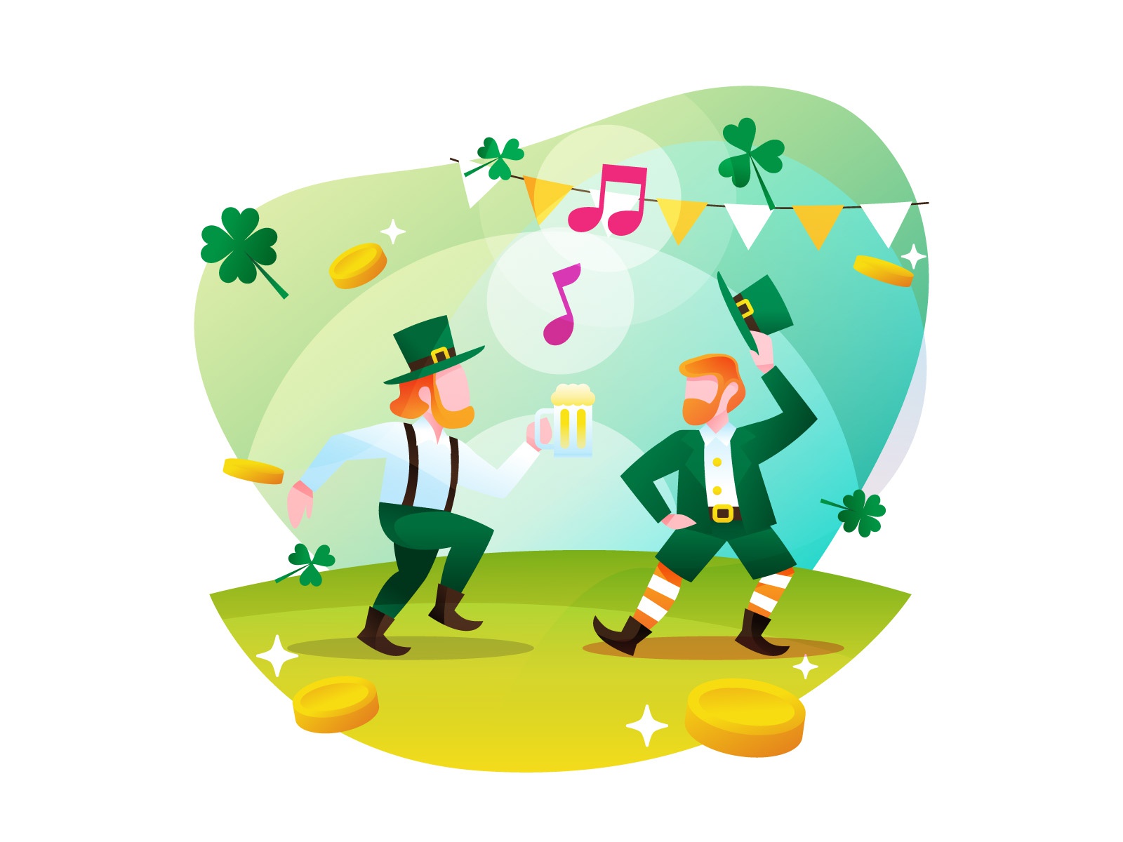 Dancing Leprechaun cartooning cartoon character design character illus.jpg