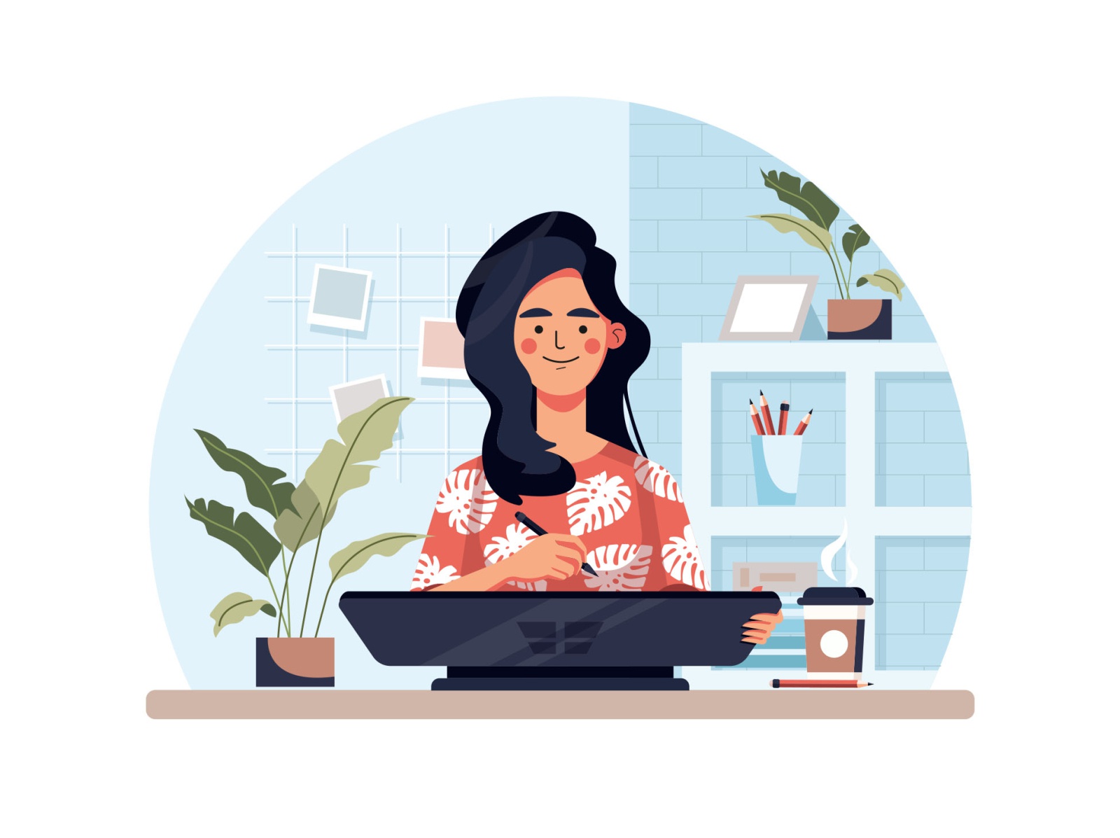 Designer Using Microsoft Surface Studio Illustration template psd vect.jpg