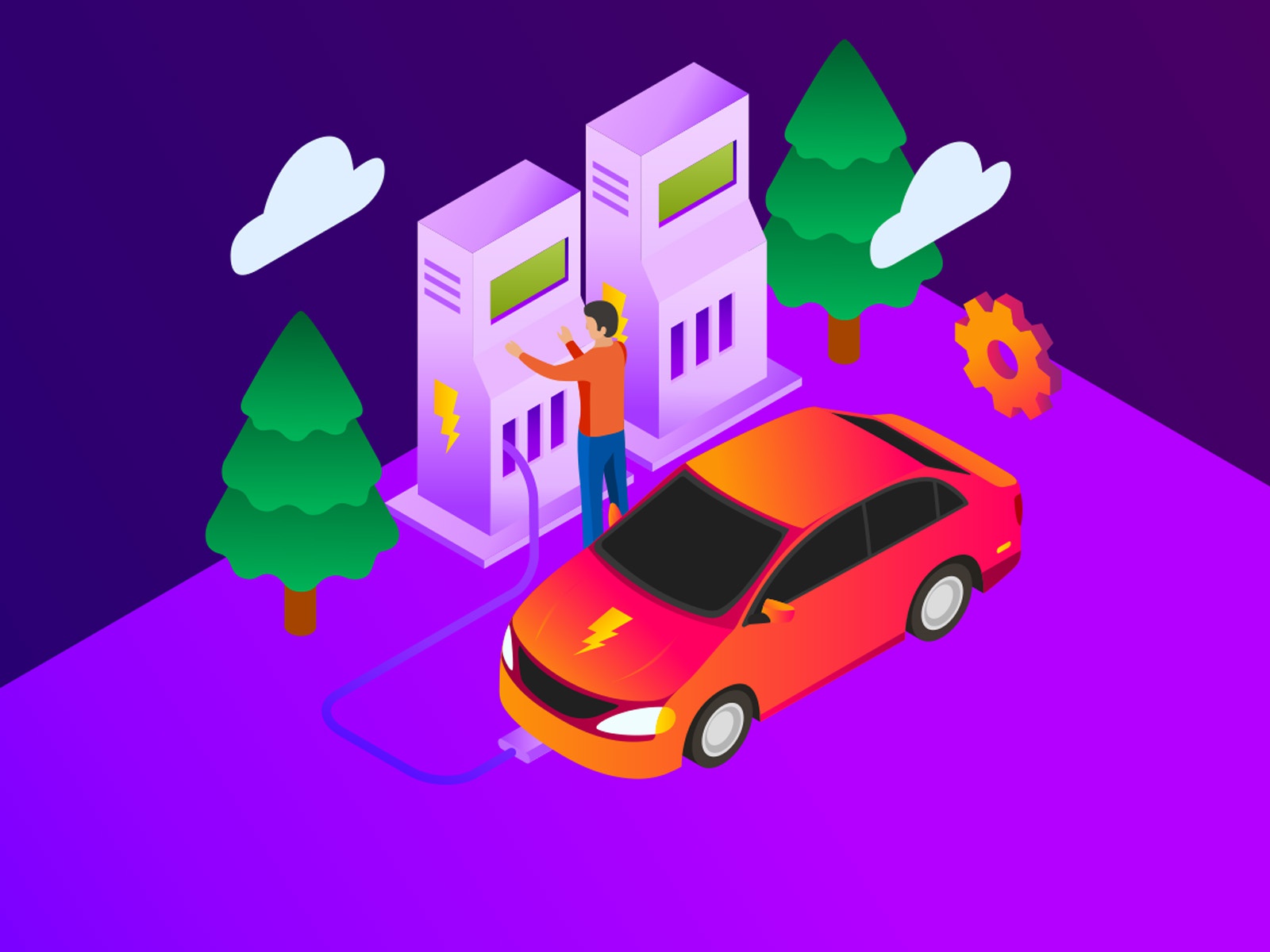 Electric Car Illustration design cartoon vector vector design illustra.jpg