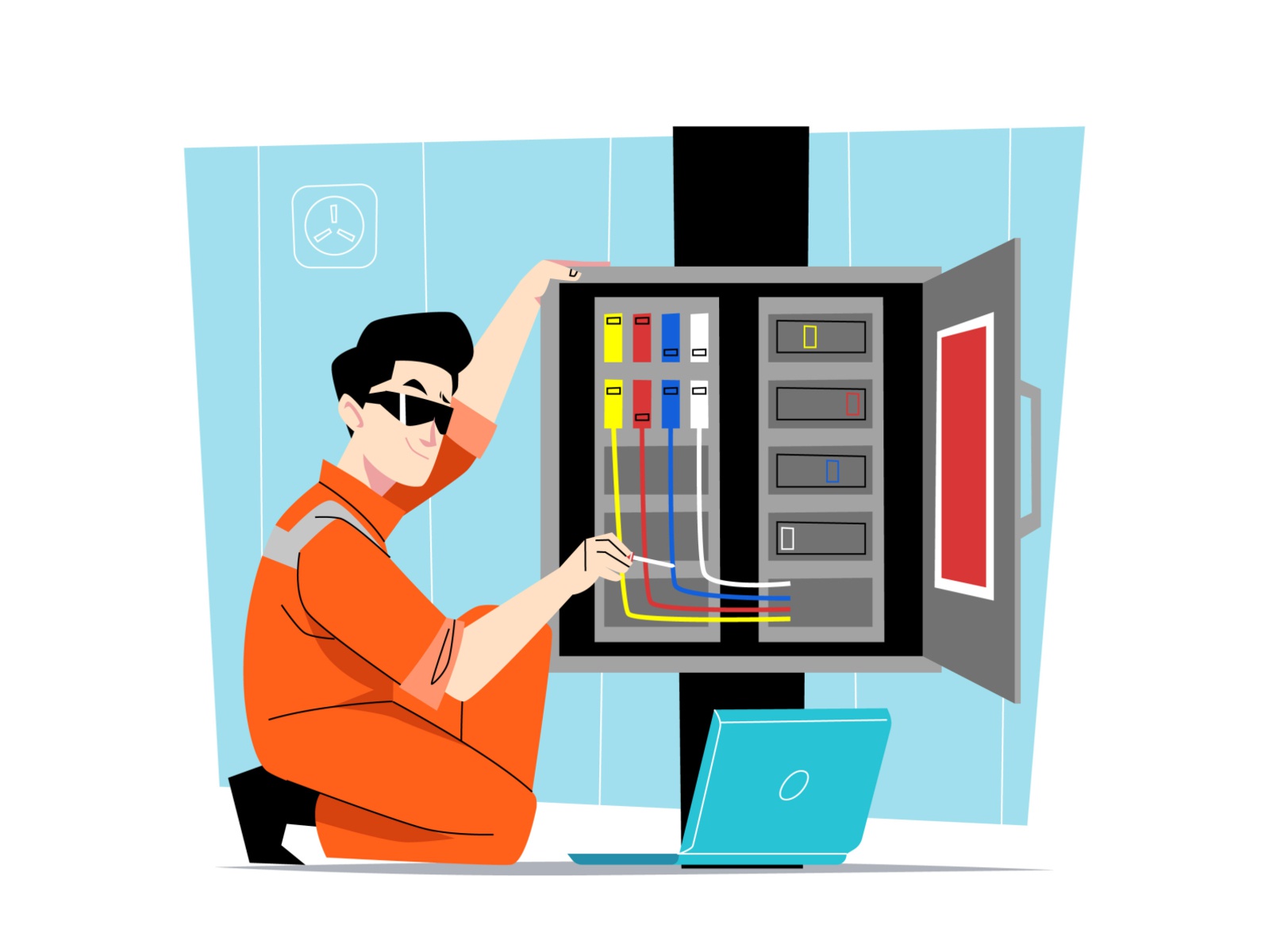 Electrical Technician Illustration cartooning cartoon character design.jpg