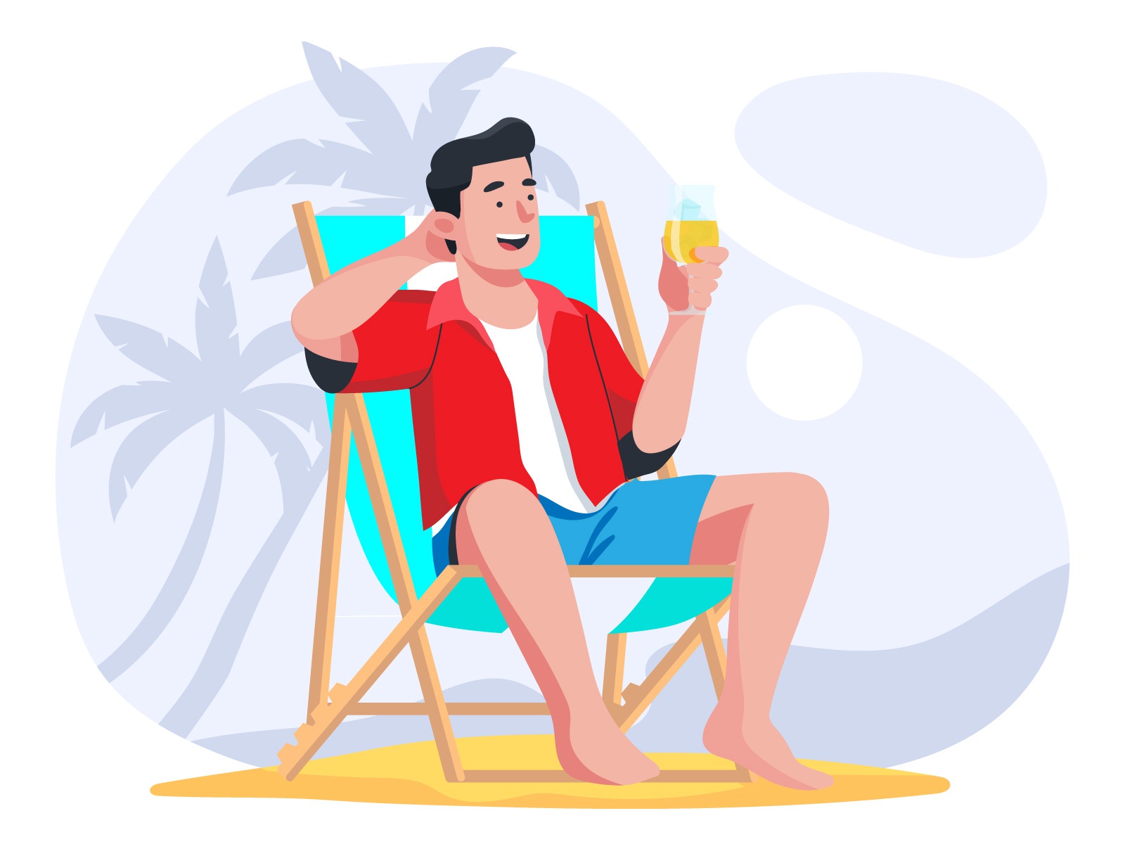 Enjoying Holiday Illustration cartooning cartoon character design char.jpg