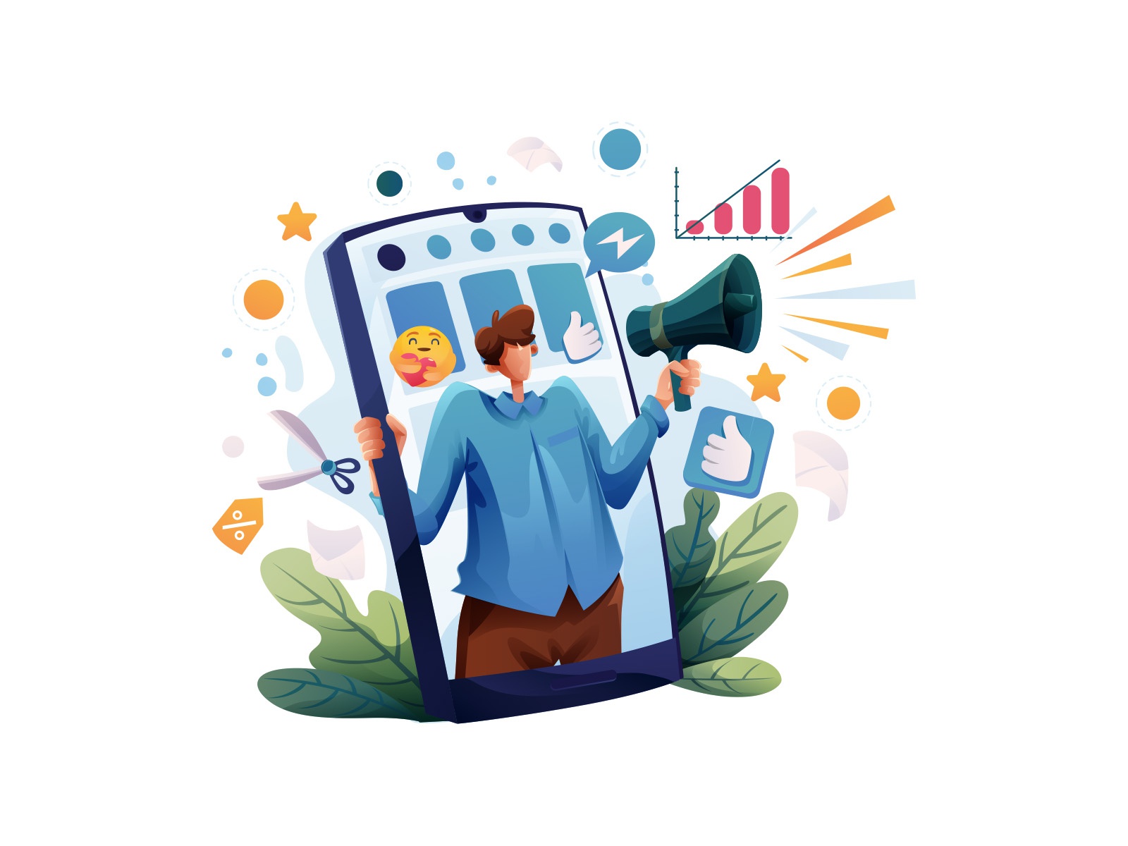 Facebook and Instagram design cartoon vector vector design illustrator.jpg