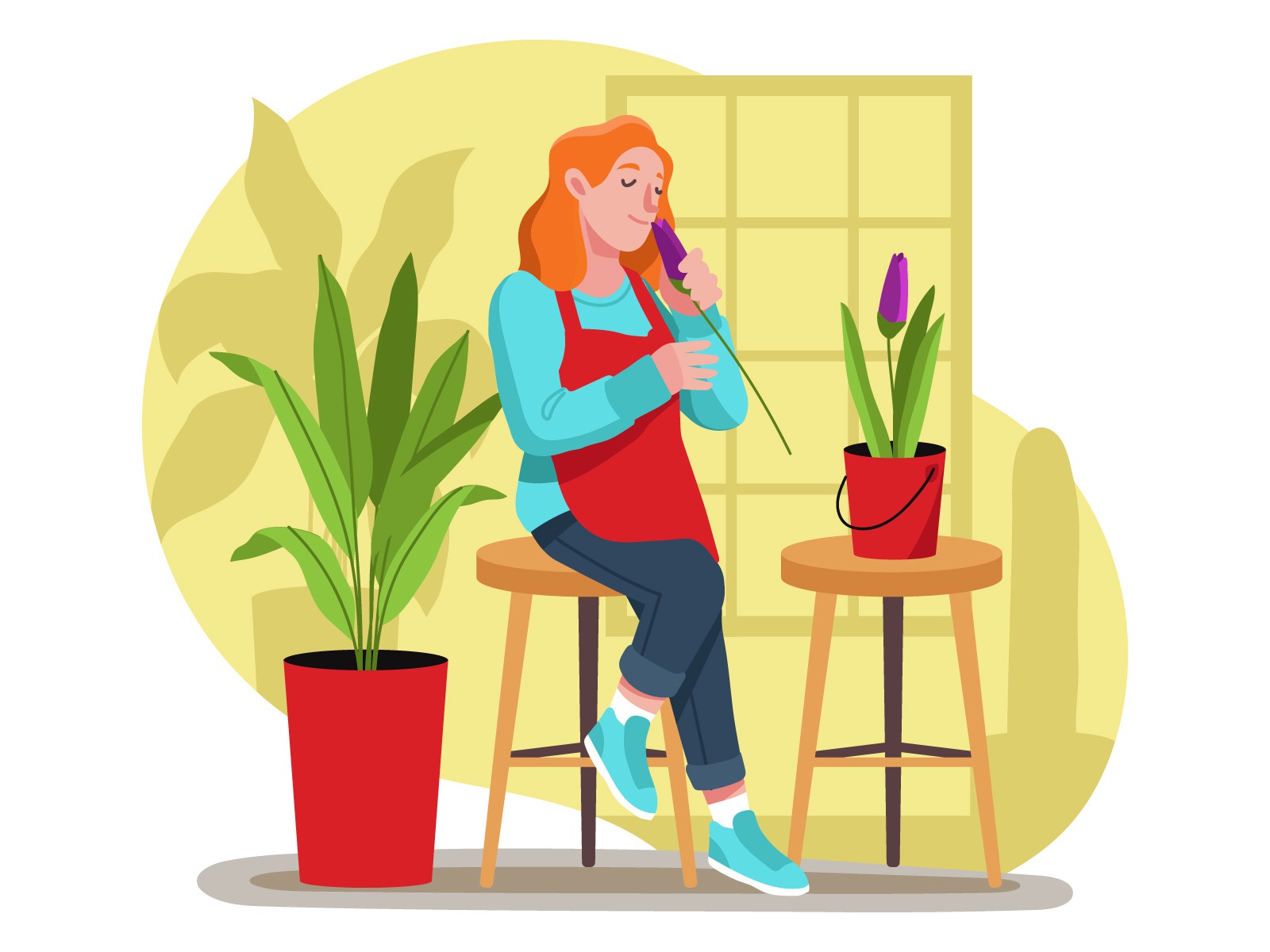 Flower Girl Illustration cartooning cartoon character design character.jpg