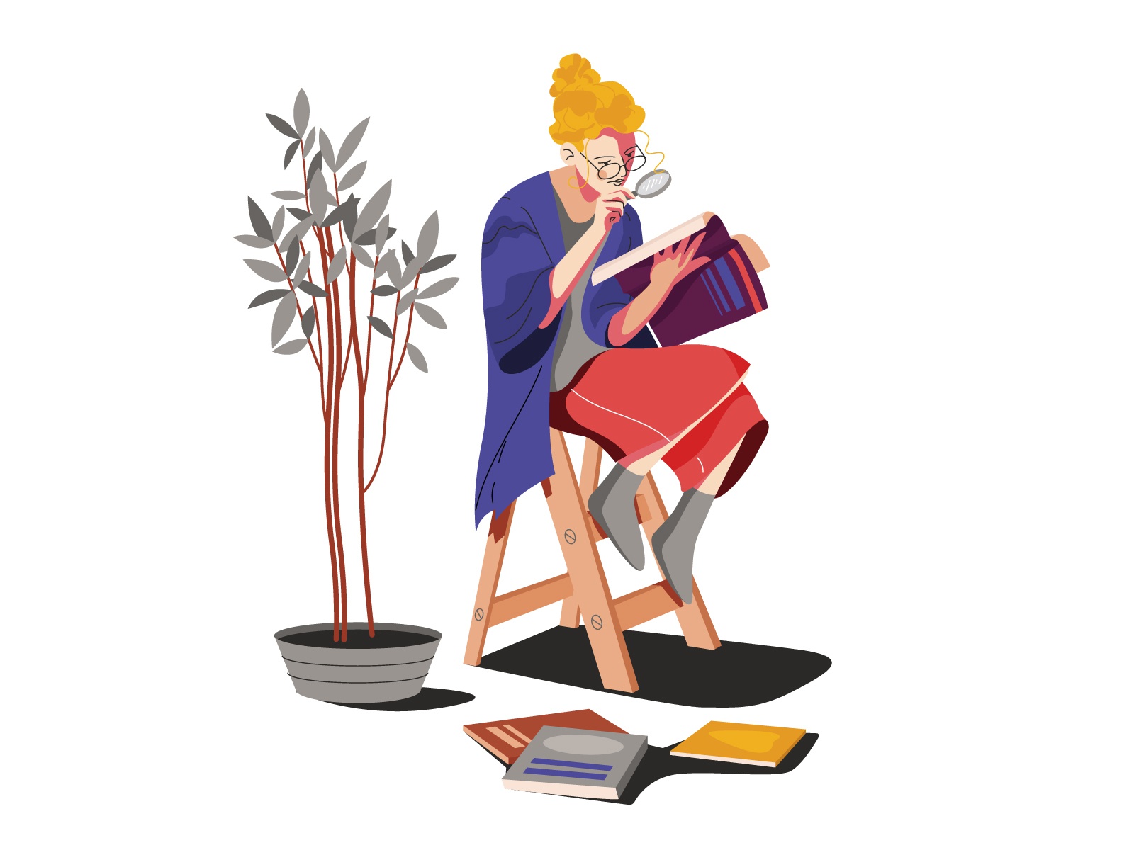 Girl Reading Illustration cartooning cartoon character design characte.jpg