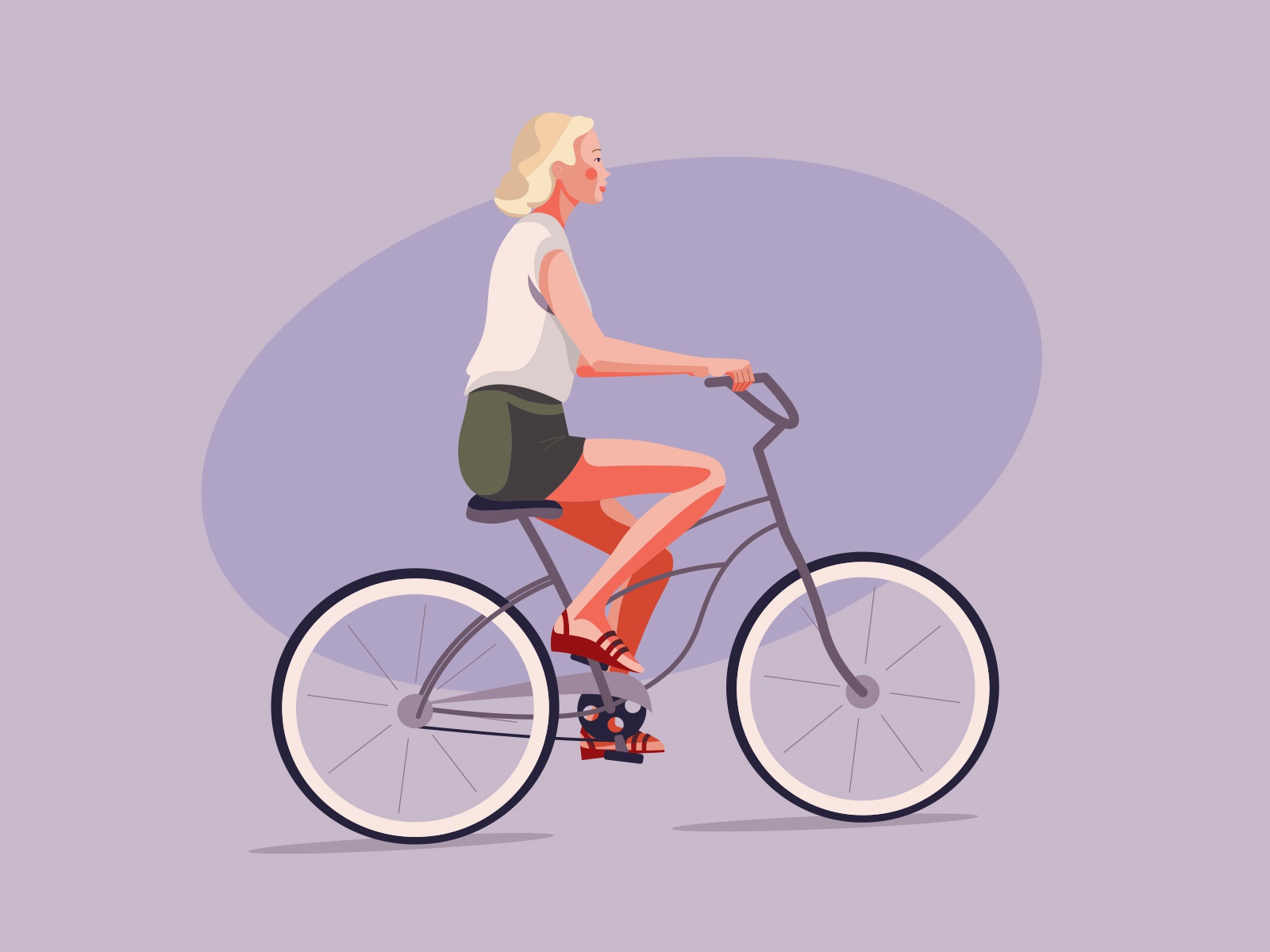 Girl Riding Bike Illustration cartooning cartoon character design char.jpg