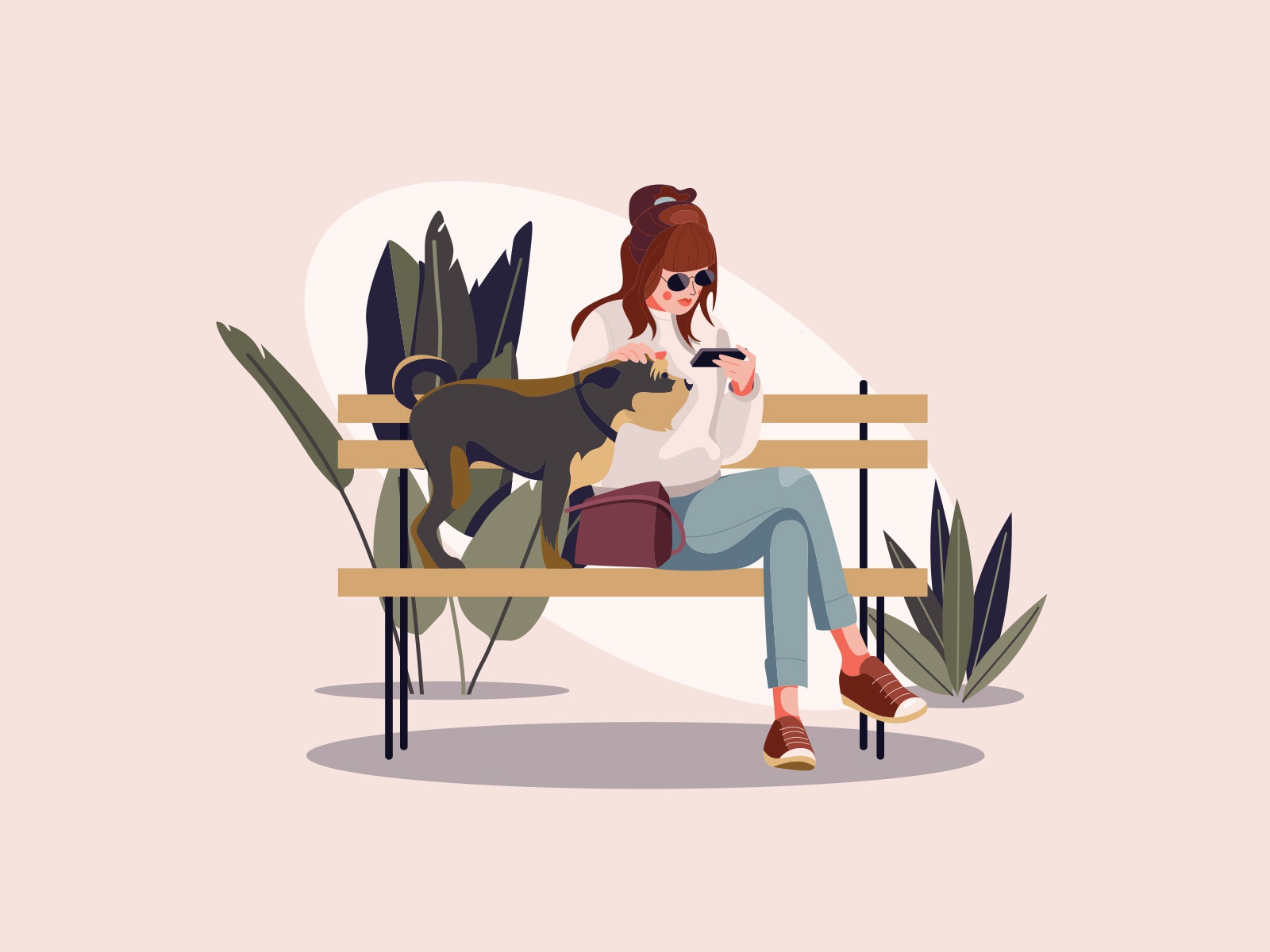 Girl with dog cartooning cartoon character design character illustrato.jpg