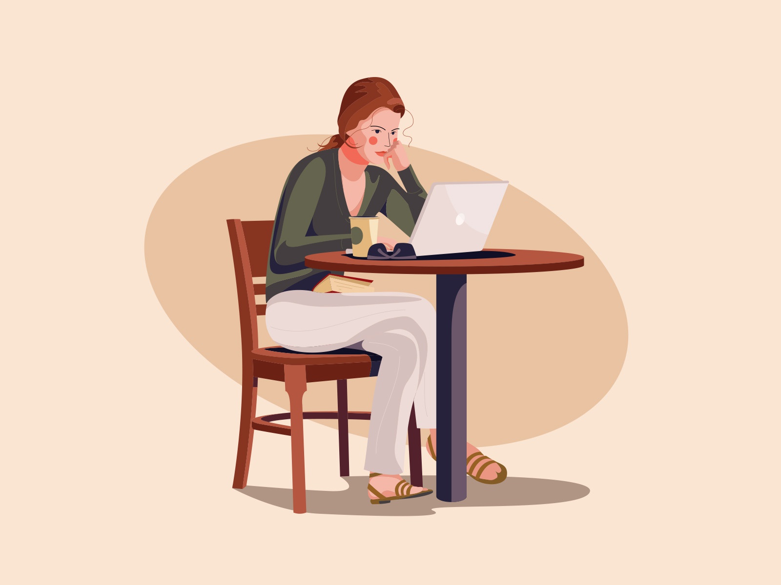 Girl Working Illustration cartooning cartoon character design characte.jpg
