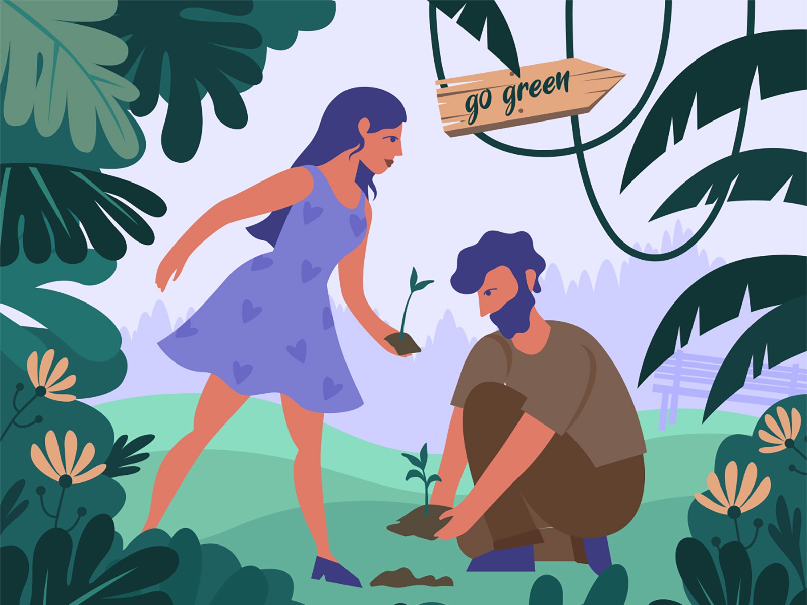 Go green illustration 01 green nature earth day earth cartooning carto.jpg