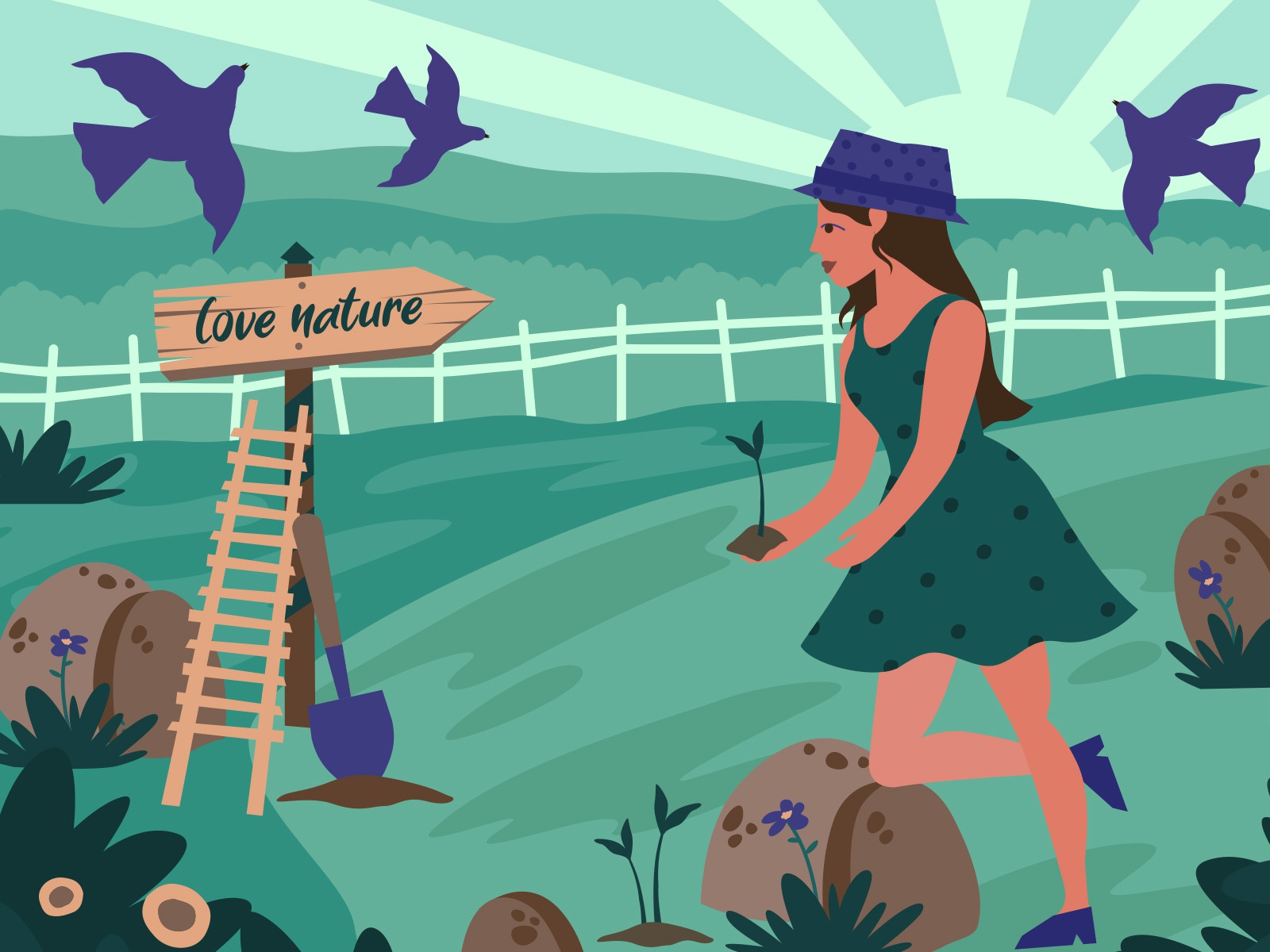 Go green illustration 04 green nature earth day earth cartooning carto.jpg