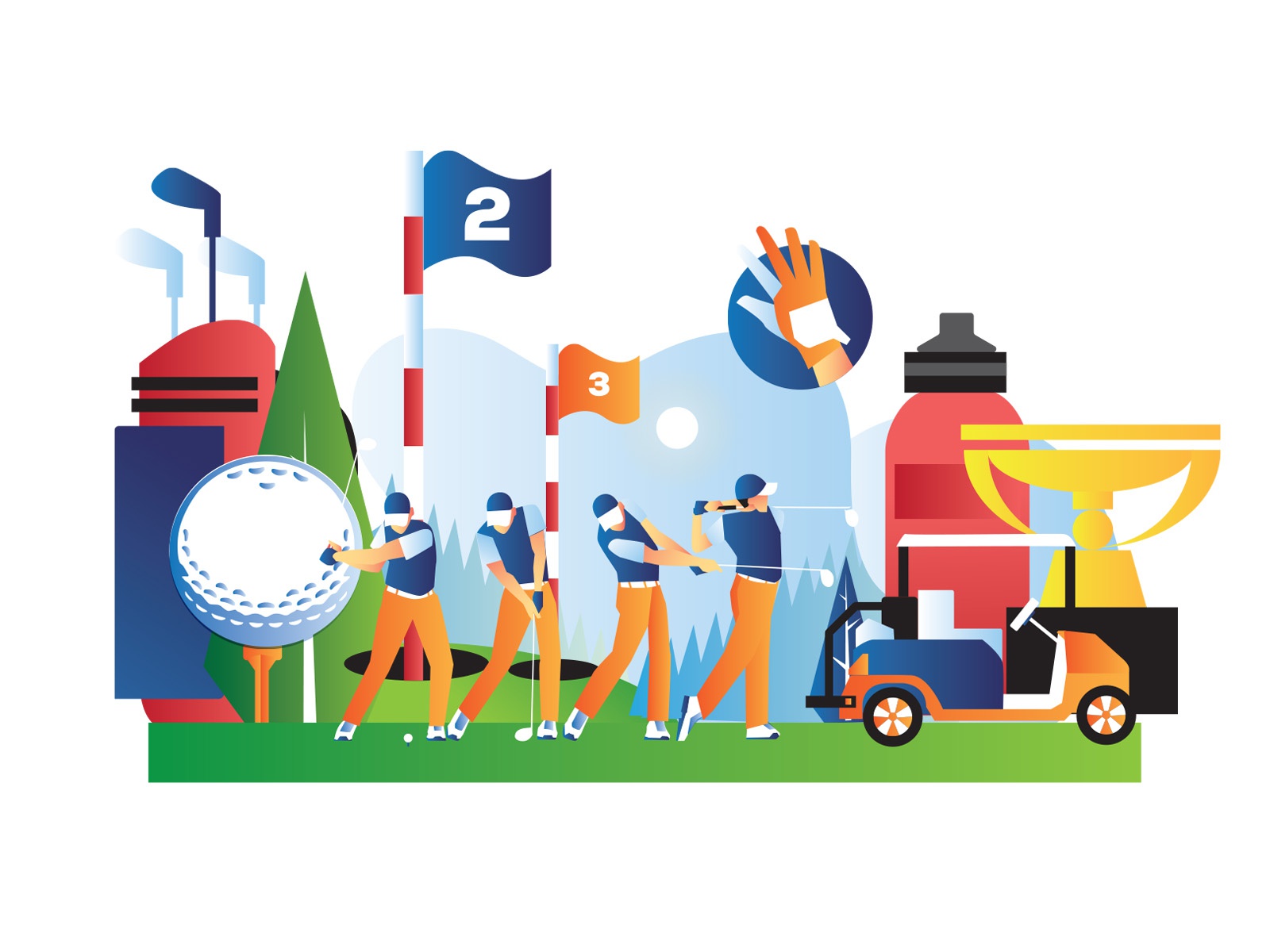 Golf Illustration design cartoon vector vector design illustrator free.jpg
