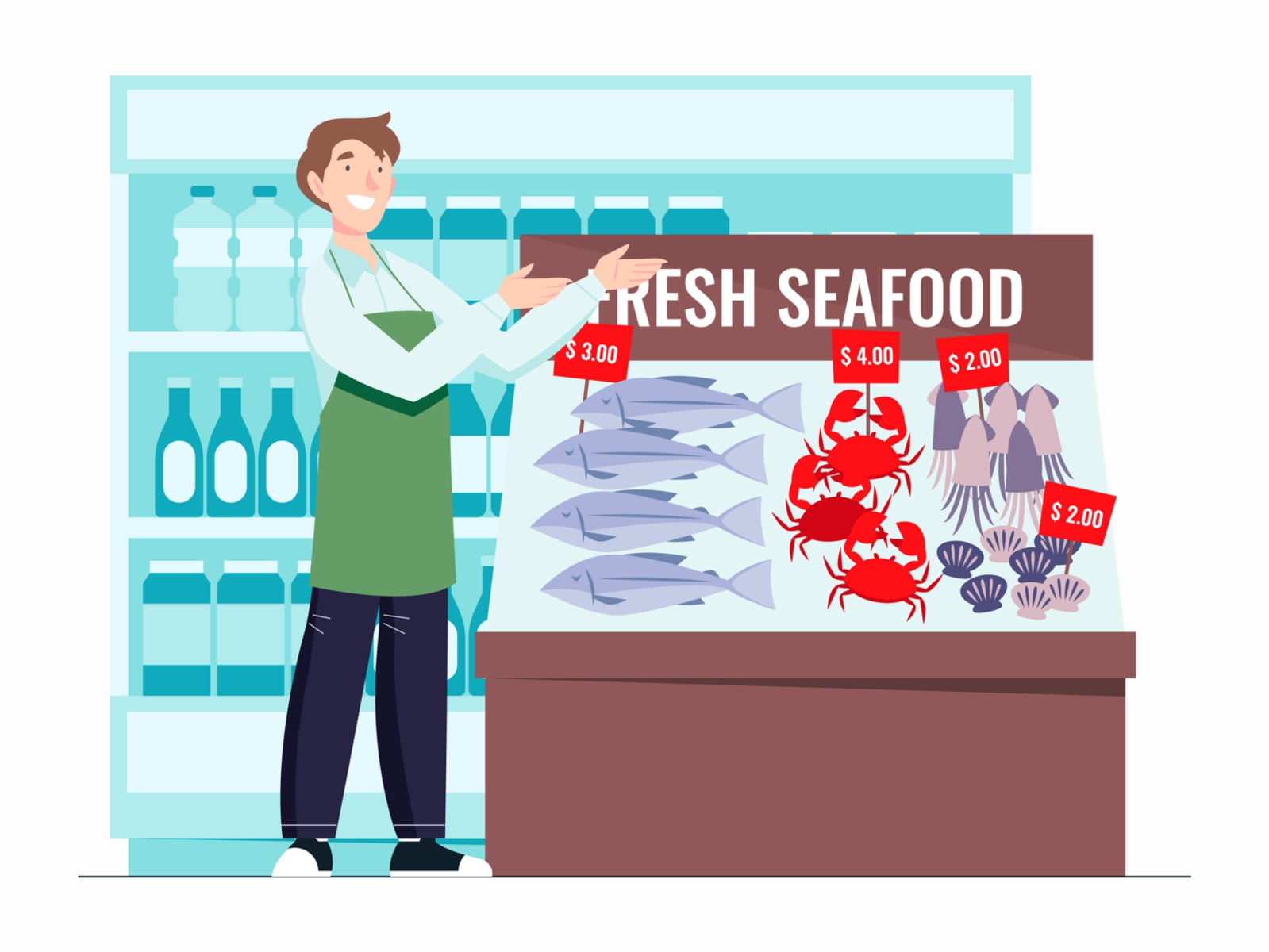 Grocery Offer Illustration cartooning cartoon character design charact.jpg