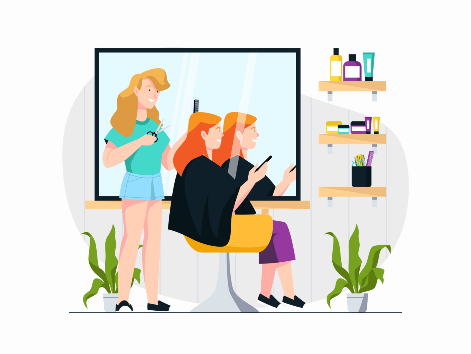 Hair Salon Illustration cartooning cartoon character design character.jpg
