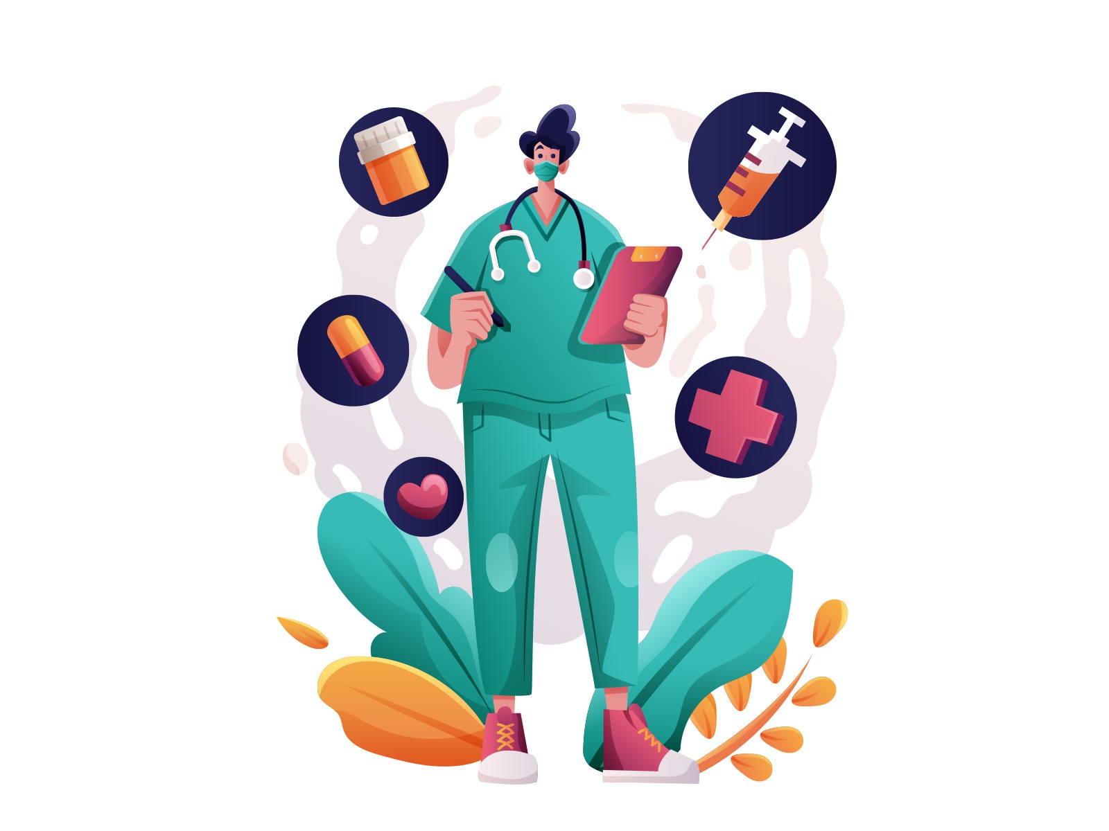 Health Consultant cartoon vector vector design illustrator vector down.jpg