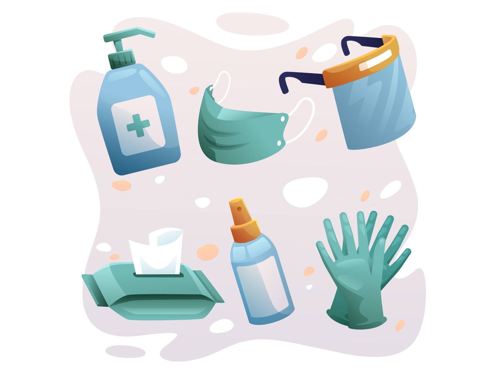 Health Protocol Set logo design cartoon vector vector design illustrat.jpg