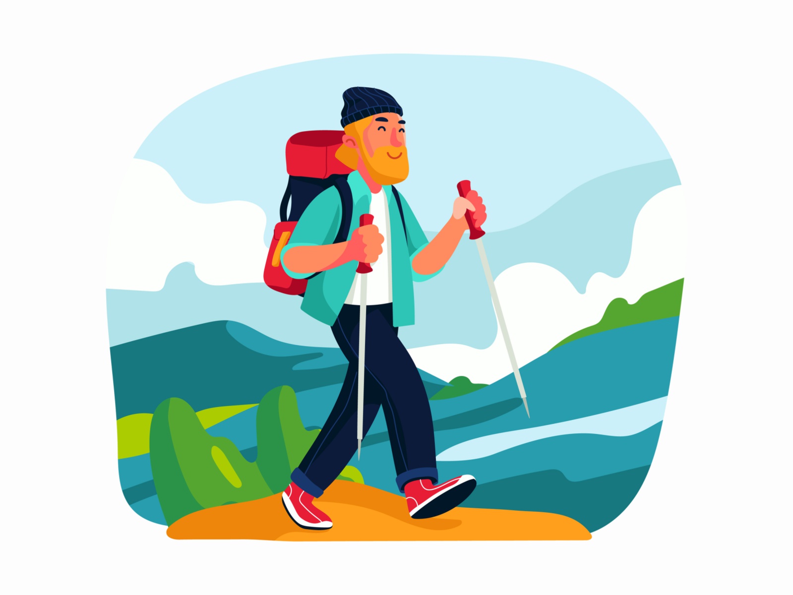 Hiking Illustration cartooning cartoon character design character illu.jpg