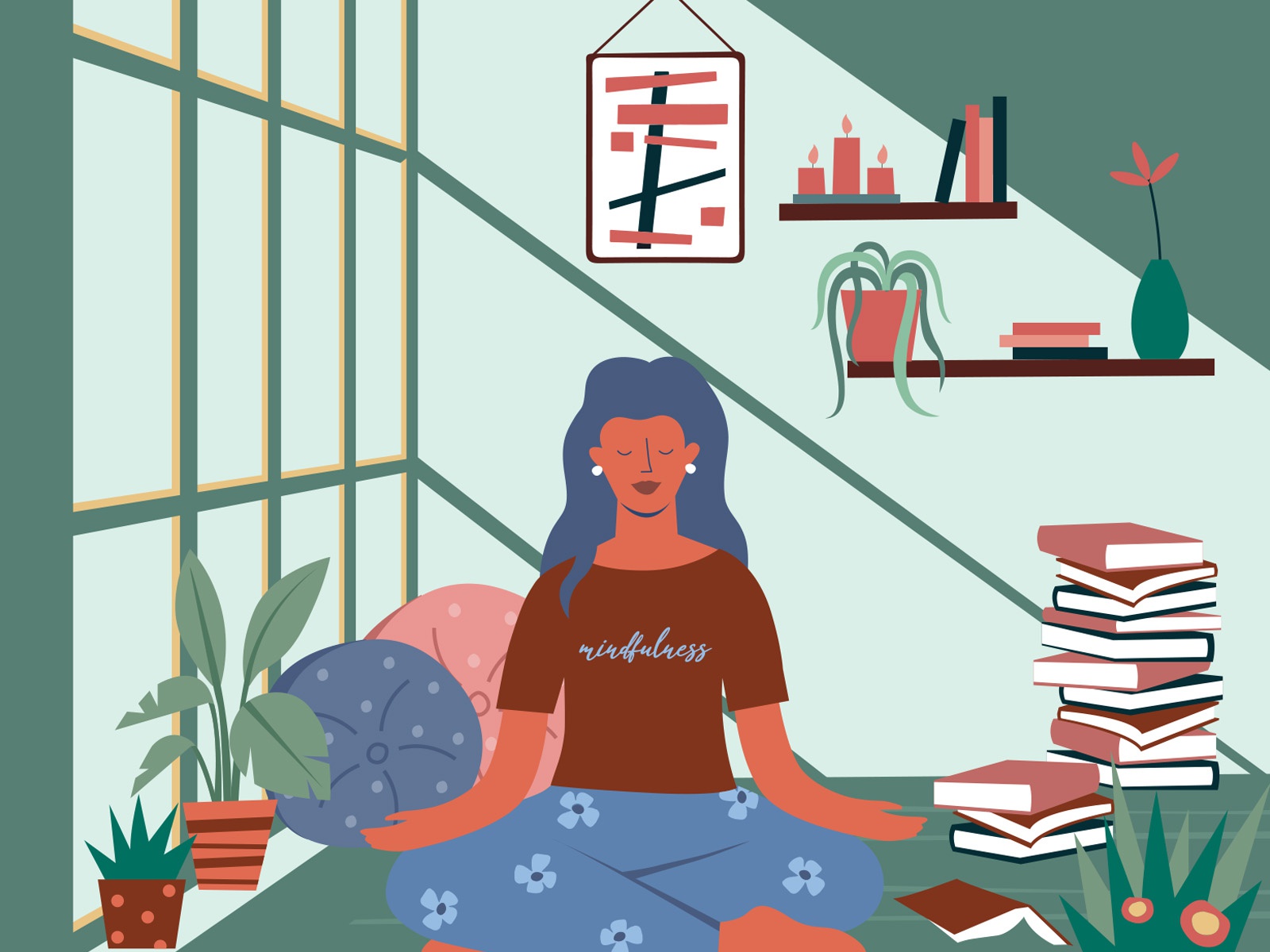 Home mindfulness illustration 03 cartooning cartoon character design c.jpg