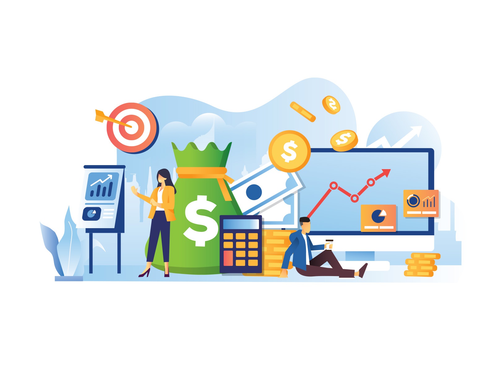 Investment design cartoon vector vector design illustrator vector down.jpg