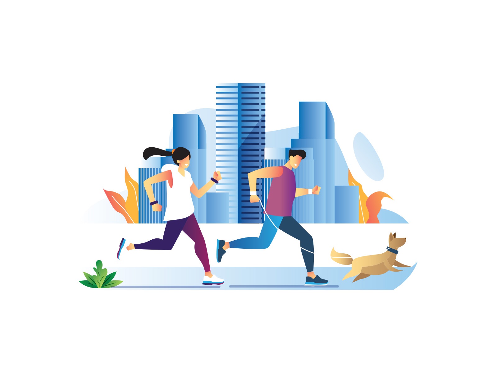 Jogging With a dog illustration free illustration illustration downloa.jpg