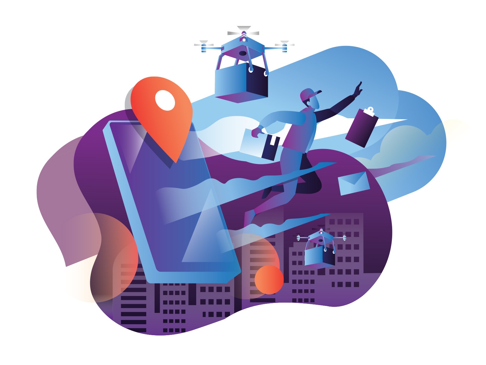 Jump Out Delivery Service Illustration cartooning cartoon character de.jpg