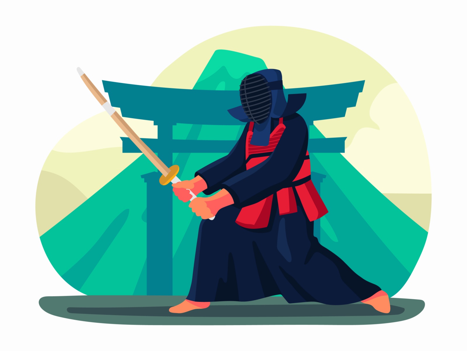 Kendo Illustration cartooning cartoon character design character illus.jpg